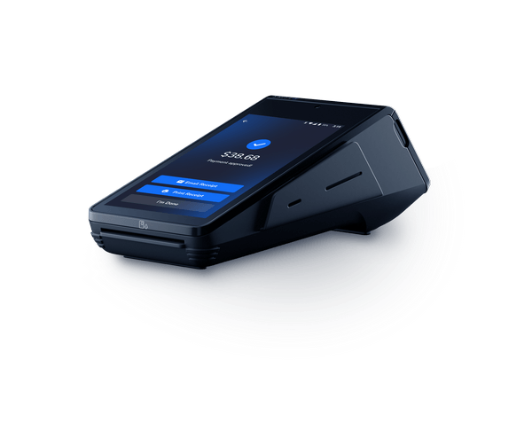Shift4 Dine terminal close-up – touchscreen interface for restaurants Shift4 Dine terminal close-up – touchscreen interface for restaurants