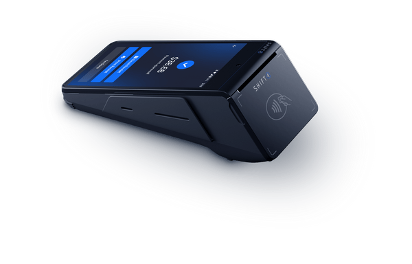 SkyTab Mobile POS terminal right side view – shift4 branding visible SkyTab Mobile POS terminal right side view – shift4 branding visible