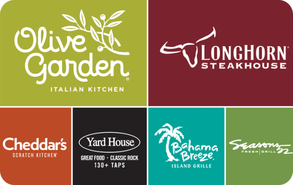 SkyTab Olive Garden, LongHorn, Yard House and other restaurant group gift card