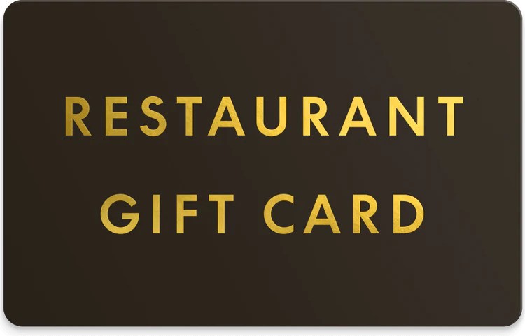 Close-up of restaurant gift card – minimalistic style Close-up of restaurant gift card – minimalistic style