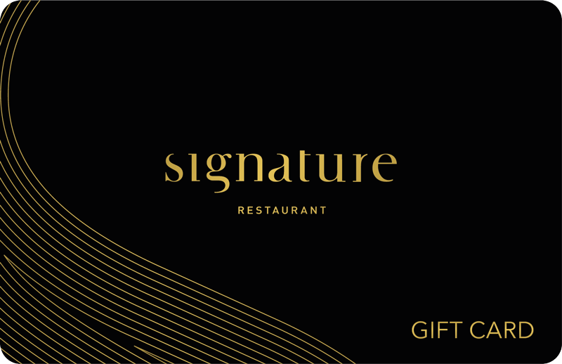 Signature restaurant gift certificate – elegant black layout Signature restaurant gift certificate – elegant black layout
