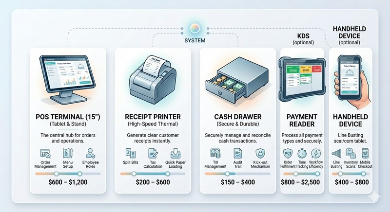 Restaurant POS equipment package cards Restaurant POS equipment package cards