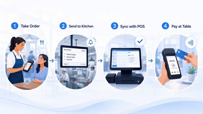 Mobile POS workflow infographic